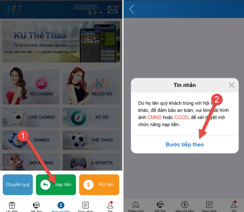 Mở khóa nạp tiền Kubet - Hướng dẫn chi tiết 7 Trùng thông tin khiến bạn không thể mở khóa nạp tiền